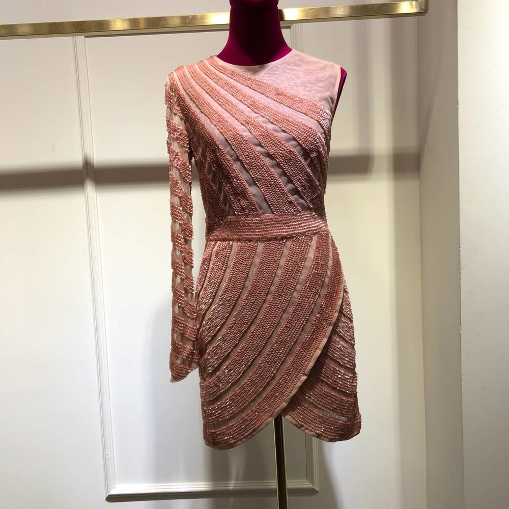 one shoulder sequin dress